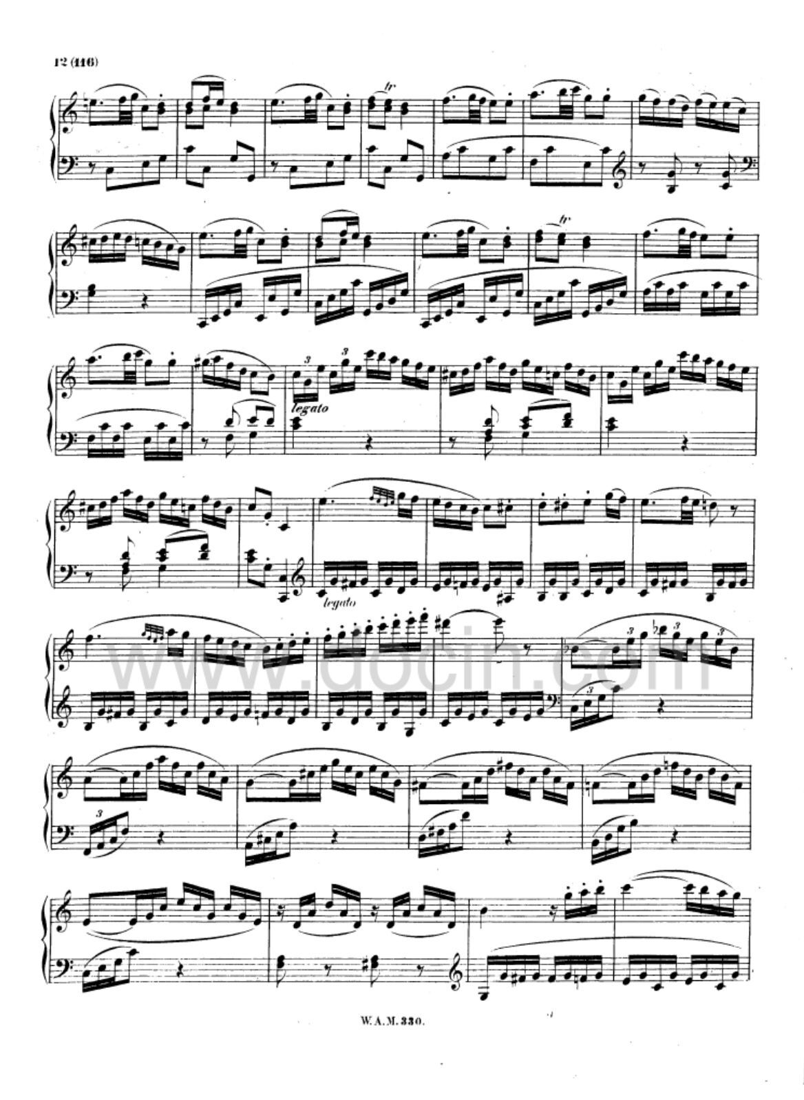 莫扎特奏鸣曲K330第三乐章446